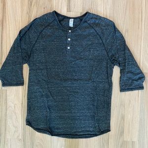 Alternative Apparel Mens 3/4 Sleeve Henley